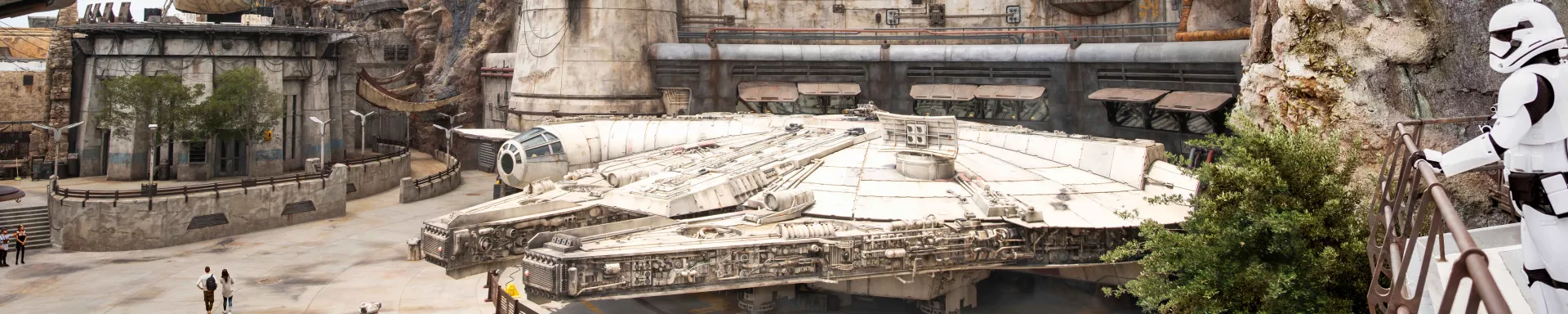 Star Wars Galaxy's Edge featuring the Millennium Falcon at Disneyland Resort in California