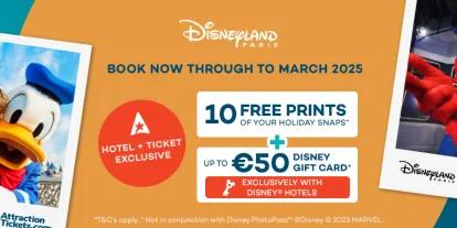 Get up to €50 spending money when booking a Disneyland Paris Hotel with AttractionTickets.com