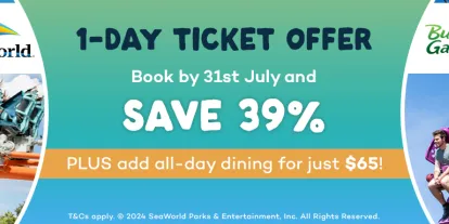 Save 39% on SeaWorld & Busch Gardens 1-day tickets