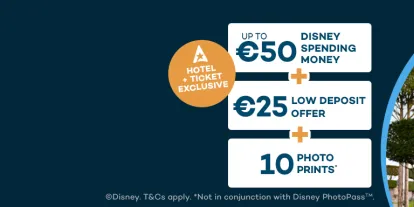 Get up to €50 spending money when booking a Disneyland Paris Hotel with AttractionTickets.com