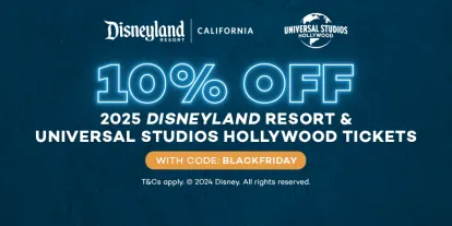 10% off Disneyland California and Universal Studios Hollywood Tickets with code BLACKFRIDAY