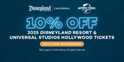 10% off Disneyland California and Universal Studios Hollywood Tickets with code BLACKFRIDAY