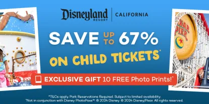 Save 67% on Disneyland California Child Tickets