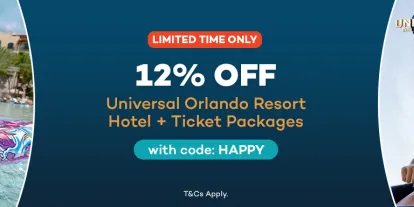 Save 12% off Universal Orlando Resort Ticket + Hotel Packages with code HAPPY