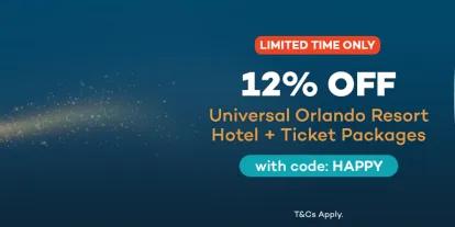 Save 10% off Universal Orlando Resort Ticket + Hotel Packages with code HAPPY