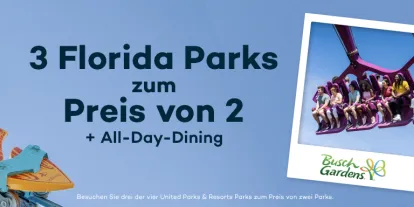 Erhalten Sie 3 Florida Parks zum Preis von 2 PLUS All-Day-Dining Deal