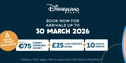 Get up to €75 spending money when booking a Disneyland Paris Hotel with AttractionTickets.com