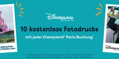 Mit jeder Disneyland Paris Buchung erhalten Sie 10 gratis Fotodrucke