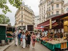 Walking through local market