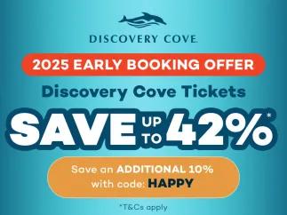 Save 42% on 2025 Discovery Cove Tickets PLUS get an EXTRA 10% Off with Code HAPPY