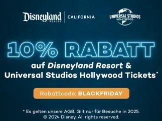 10% Rabatt sichern auf Disneyland Resort und Universal Studios Hollywood Tickets