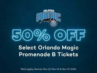 50% OFF Select Orlando Magic Tickets