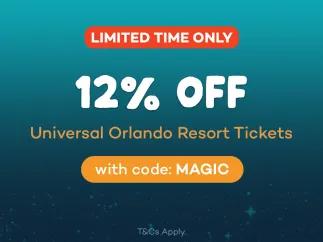 12% off Universal Orlando Tickets with code MAGIC