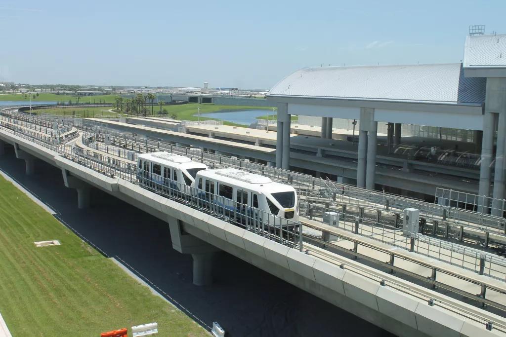 Orlando International Airport (MCO) - View from the bridge between Parking  Garage C and the South Airport APM Complex