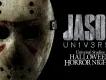 Jason Universe at Halloween Horror Nights The iconic Friday the 13th hockey mask next to the title Jason Universe