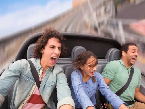 Family on Test Track at Disney's Epcot