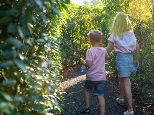 Kids exploring the Horrible Histories Maze at Warwick Castle