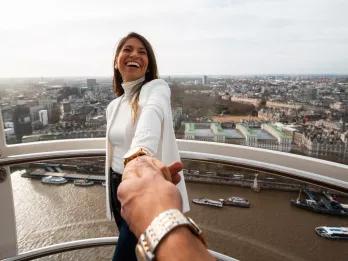 Woman riding the London Eye