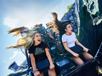 Guests riding Velocicoaster at Universal Islands of Adventure